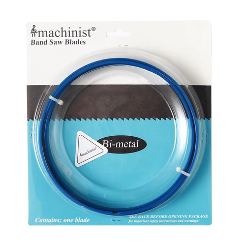 70-1/2 Inch Bi-Metal Bandsaw Blade 1/2 Inch Wide 0.025 Inch Thick M42 Teeth Variable 14 To 18 TPI For Cutting Soft Ferrous Metal Only Ideal For Tubes And Profiles Durable Metal Cutting Blade For Heavy Duty Projects