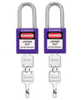Lockout Tagout Locks Set With Two Purple Keyed Different Safety Padlocks Heavy Duty OSHA Compliant Brass Cylinders Two Keys Per Lock