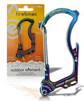 Custom Engraved Firebiner 6 In 1 Fire Starter Carabiner Multitool in Colorado Aurora color with utility blade and screwdriver