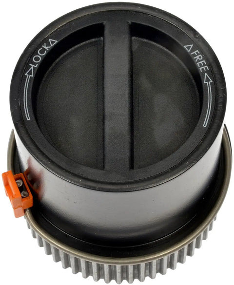 Premium Manual Locking Hubs For 99 To 05 Ford F250 F350 Super Duty Expedition Navigator 4X4 Setup top view of hub locking mechanism.