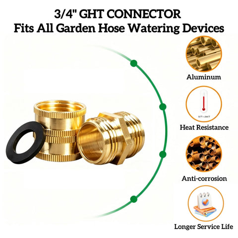 Beefed Up Three Quarter Inch Garden Hose Adapter Set With Two Pairs Male To Male And Female To Female Connectors No Leak Water Hose Repair Fittings In Aluminum Alloy For Outdoor Use And RV