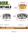 Size details of 146059 Power Landing Gear Repair Kit components with measurements for each part