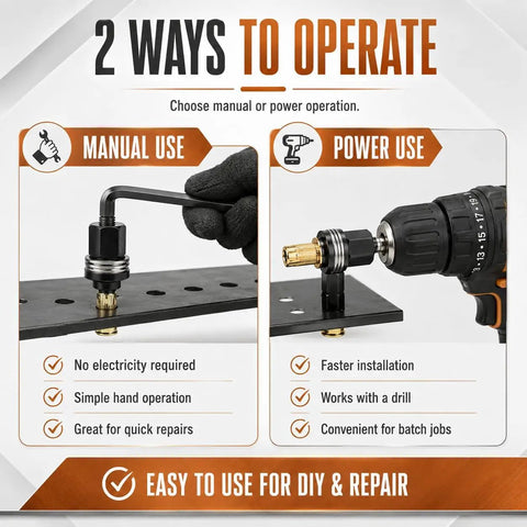 Pro Grade Metric Rivet Nut Mandrel Kit For M3 To M12 In Carbon Steel All In One Set With Three Configs 55Pc With 5 Mandrels And 50 Nuts 66Pc With 6 Mandrels And 60 Nuts And 77Pc With 7 Mandrels And 70 Nuts For DIY Auto And Fabrication, manual and drill use
