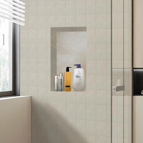 Shower Niche Shelf For Tiled Bathrooms 17 By 25 By 4 Inches Water Resistant Large Wall Niche Insert inside 14 By 22 Inches