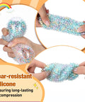DIY Stress Ball Making Kit With 12 Blank Silicone Balls Skins Beads Expansion Tool Vacuum Evacuating Device And Injectors shown