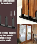 4 Pack Floor Mount Sliding Door Guides With Screws For 1 3 8 Inch Thick Doors, Bottom Track Guides For Barn Doors, Closets