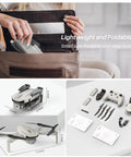 Foldable Camera Drone For Kids And Adults With Altitude Hold And Optical Flow Positioning Indoor Mini RC Quadcopter packed in bag