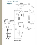 DIY Wooden Fishing Lure Crafting And Painting Guide Featuring 11 Proven Designs For Crankbaits Swimmers And Poppers So You Can Kick Tail On Finicky Fish Near Shore Or Deep, Minnow chaser pattern with detailed measurements and components.