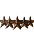 Country Rustic Barn Star Decor Set Of Six, 4 Inch Metal Antique Vintage Wall Or Door Accents with Rusty Finish