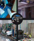 Portable Electric Copper Tube Bender For Ac And Refrigeration Pipes Rechargeable Lithium Battery Bends Soft Metal In Under 9 Seconds, used in HVAC installation.
