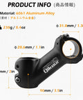 31.8mm Handlebar Stem 90mm 45 Degree Riser for Road Mountain BMX Bikes Fits 28.6mm Steerer CNC Machined 6061 Aluminum
