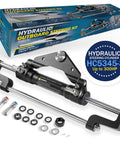 Beefy Hydraulic Steering Cylinder For Outboard Boats Up To 300HP, 10.3MPa/1500 PSI, Front Mount Aluminum Body with ORB Fittings
