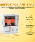 HeatMate Portable Kerosene Heater For Indoor And Outdoor Use 10000 BTU Cordless Space Heater For Home Office Garage Basement