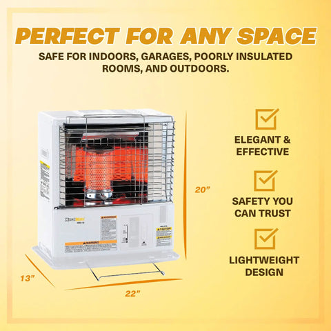 HeatMate Portable Kerosene Heater For Indoor And Outdoor Use 10000 BTU Cordless Space Heater For Home Office Garage Basement