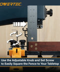 Universal 24 Inch Straight Edge Clamp And 16 Inch By Three And A Half Inch Band Saw Fence installed on bandsaw table