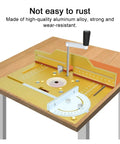 Slick Aluminum Router Table Insert Plate With Precision Center Bushing For Rock Solid Wood Milling and Trimming set, featuring sturdy aluminum design.