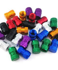 Colorful Aluminum Wheel Hub Valve Caps 28 Piece Set For Schrader Valves Dope Color Mix 4 Caps Per Color 11mm X 16mm Easy Install