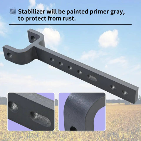 3 Point Hitch Stabilizer Replacement 19573022000 Heavy Duty For Popular Tractor Models 1526 1533 1538 1626 1635 1640 2815 3016 3215 3316 3616 Replaces 19693024000 gray steel bolt-on stabilizer with mounting holes