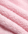 Close-up of vibrant fuchsia pink fleece fabric texture of Girls Cozy Soft Fleece Sherpa Lined Zip Up Hoodie For School And Play, Size 5-6.