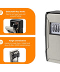 Extra Large Capacity Key Lock Box Weatherproof Wall Mount For Car Keys Fob And House Keys Key Safe Security Storage with open view.
