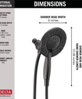 Dual Shower Head With Handheld Spray 2 In 1 Matte Black With Hose 1.75 GPM Flow Rate Four Spray Options For Full Body Massage