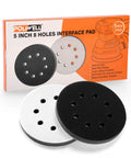 5 Inch 8 Hole Interface Pad For 5 Inch Orbital Sander With Hook And Loop Backing Soft Foam Cushion Buffing Pads Pack Of 2