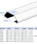Heavy Duty Stainless Steel Floor Cable Cover With Self Adhesive Backing Rock Solid Wire Taming Strip showing detailed size specifications.
