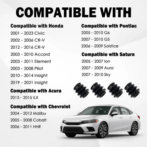 Built Tough Heavy Duty Brake Caliper Slide Pin Bushing Kit Fits Honda Chevrolet Pontiac with vehicle compatibility chart