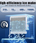 Industrial Ice Maker With 680 Lbs Per Day Output And 210 Ice Cubes In 5 To 15 Minutes 580 Lb Storage Capacity Auto Clean Stainless Steel Commercial Ice Machine For Busy Bars And Cafes with high efficiency feature illustration