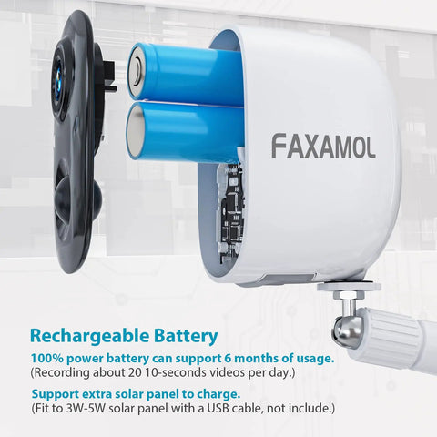 Wireless Outdoor Security Camera With Battery Power No Fuss Setup 1080P Color Night Vision showing battery compartment