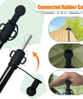 Close-up of Heavy Duty Telescoping Tarp Poles Set Of 4 For Camping with rubber cap and adjustable sections, ideal for tents.