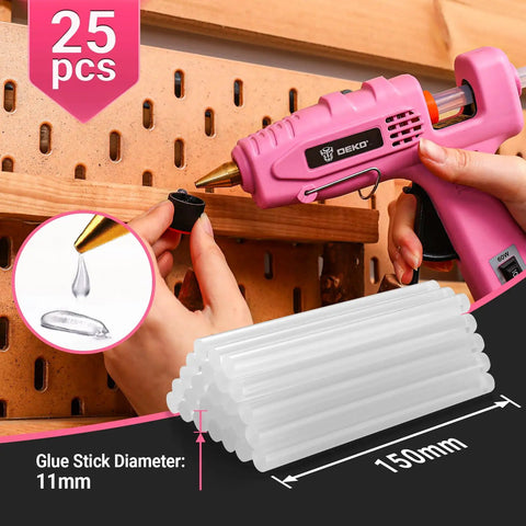 Person using Full Size Dual Temp Hot Glue Gun Kit With 60 100W Heat Up In Minutes Built For Tough Jobs Includes 25 Glue Sticks