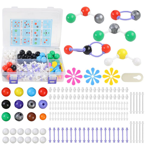 Hands On Molecular Model Kit For Students With 207 Pieces Including 79 Atoms, 18 Electron Cloud Orbitals And 110 Bond Links