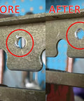 CONQUER Tools 5-flute countersink drill bit, 87°, 1/4 in hex shank; burr removal before/after demo