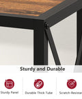 Smooth Vibes Two Tier Industrial Console Table With Open Storage Shelves For Tight Hallways Rustic Wood Surface Heavy Steel Legs Built Damn Tough No Hassle Setup Living Room Corner Unit corner view showing durable thick tube frame and rustic wood top.