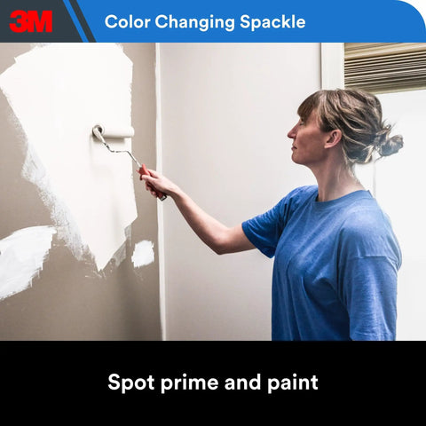 Color Changing Spackling Compound Kit With 3 Inch Putty Knife Blue When Wet And White When Dry 12 Oz For Hole Repairs Up To 3 Inches On Drywall Plaster Stucco And Wood Ideal For Quick DIY Fixes On Interior And Exterior