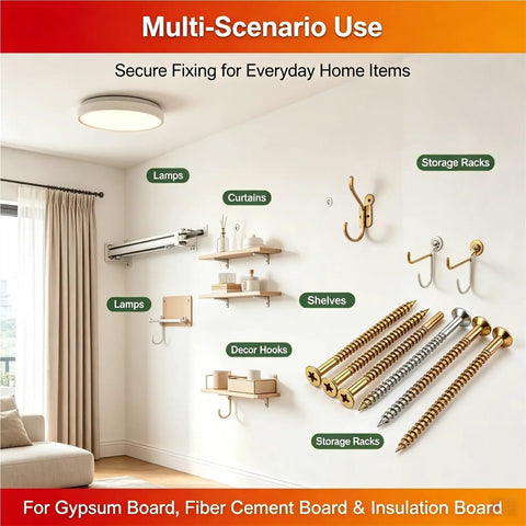 Heavy Duty Self Drilling Drywall Anchors Kit With Screws No Pre Drilling Easy Install For DIY Home Wall Mounts Zinc Plated Steel 80 120 160 200 Pack Great For Quick Hangups And Renovations. wall mounting kit for shelves, curtains, lamps, and hooks