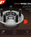 Two Front Wheel Bearing And Hub Assembly Set Direct Fit For Dodge Challenger Charger Magnum And Chrysler 300 2005 Through 2014 RWD Vehicles With Ball Bearing High Load Capacity Replacements, featuring anti-corrosion coated solid wheel stud with 10.9-grade bolts and 5 lugs.