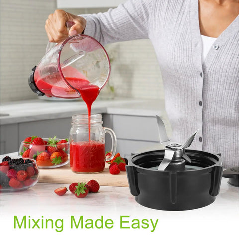Replacement Ice Blade Kit With ABS Plastic Base And Two Rubber O Ring Gaskets For Most Blender Models, jar pouring juice