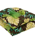 Tropique Peridot Tufted Round Edge Outdoor Indoor Seat Cushions Set Of Two 19 By 19 Inches Green All Weather Water And Fade Resistant Polyester