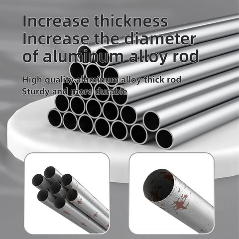 Heavy Duty Floor Squeegee With Flexible Silicone Blade And Long Aluminum Handle For Streak Free Bathrooms Showers Tiles Driveways And Glass That Makes Mopping Obsolete Now, aluminum alloy rods stacked.