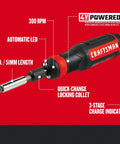 4V Electric Screwdriver Set With 300 RPM Drive, Micro USB Charging Port, 3-Stage Battery Indicator, USB Cable Included shown