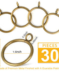 Antique Brass Curtain Rings With Eyelets For Up To One Point Two Inch Curtain Rods Set Of 30 Dope Heavy Duty Steel Drapery Rings