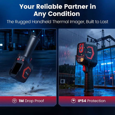 Go-To Handheld Thermal Camera With 512x384 Thermal Resolution And 256x192 IR shown with rugged design and protection features.