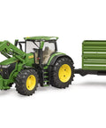 John Deere 7R 350 scale tractor with front loader and tandem tipping trailer 1 to 16 diecast model with realistic cab