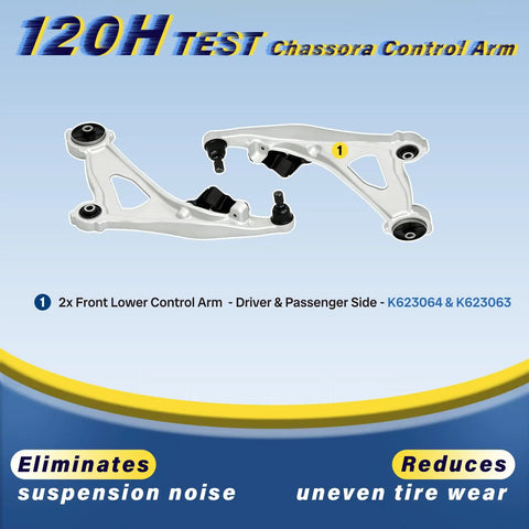 Front Lower Control Arm Set For Infiniti QX60 2014 2022 And Nissan Pathfinder 2013 2020 2 Pieces Left And Right Replacement Kit With Durable Metal Construction For Smooth Handling And Precise Alignment K623063 K623064, 120H test view