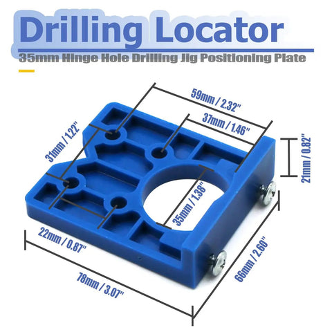 All In One 35mm Forstner Drill Bit And Hinge Jig Set With Door Hinge Hole Template Locator lightweight plastic guide