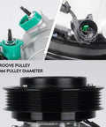 Heavy Duty Air Conditioning Compressor Assembly With Clutch For Hyundai Azera Sonata Kia Sorento Santa Fe 6-groove 120mm pulley view.