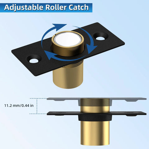 Jiayi Black Magnetic Latch Replacement Hardware with Adjustable Top Roller for Invisible Doors and Closets