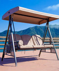 All Weather Outdoor Swing Canopy Replacement Cover For 2 To 3 Seater Patio Garden Porch Swing No Fuss Fit 600D Waterproof
